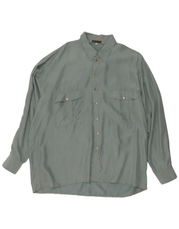 Vintage herreskjorte XL grøn silke