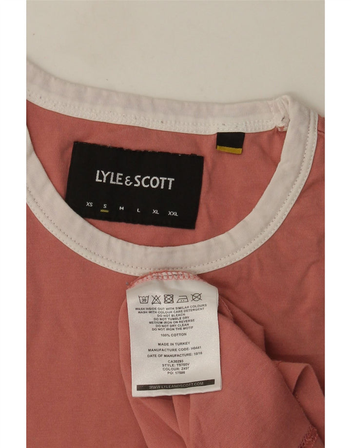 Lyle & Scott Herre T-shirt Top Lille Pink Bomuld