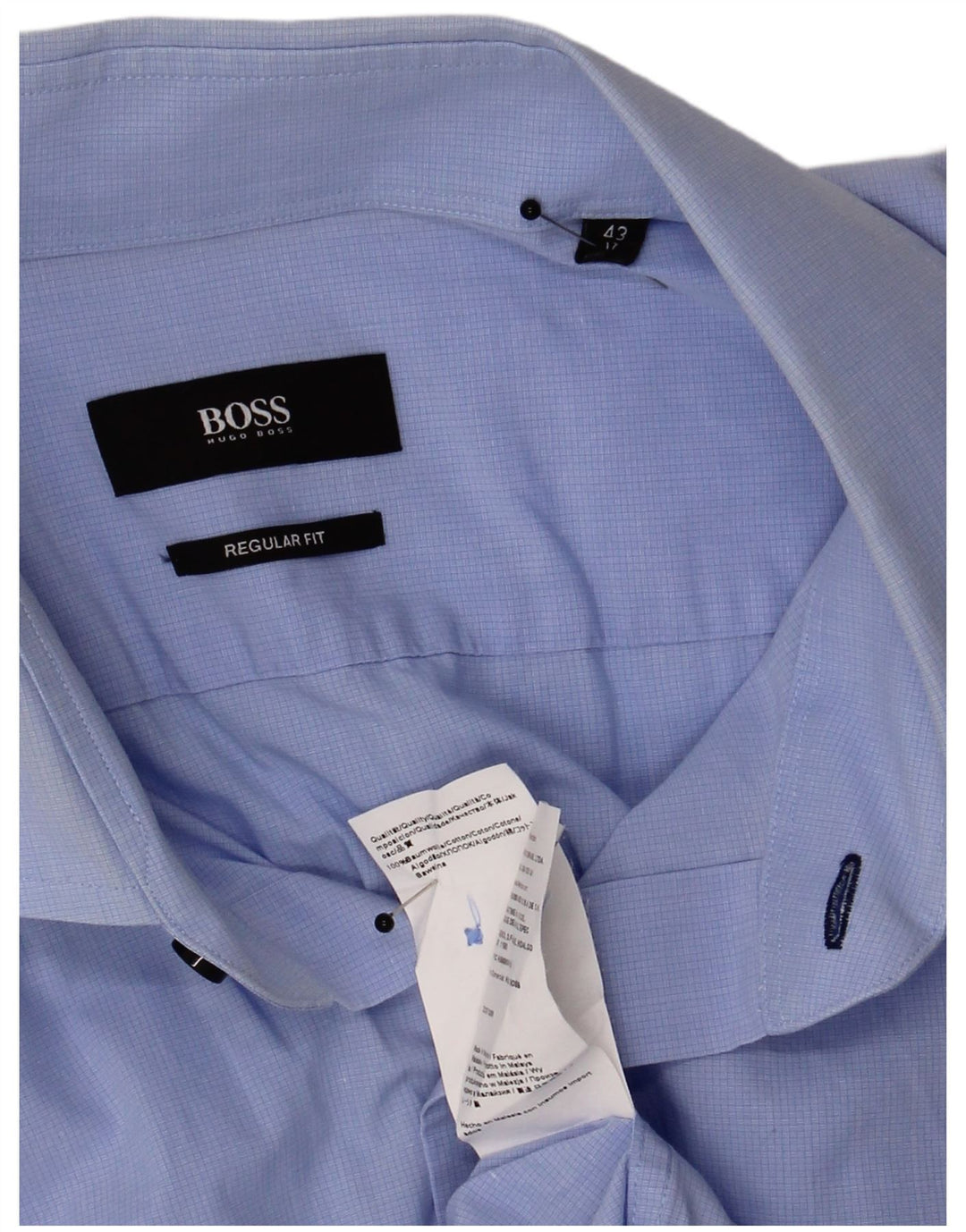 Hugo Boss Herre Regular Fit Skjorte Størrelse 43 17 XL Blå Bomuld