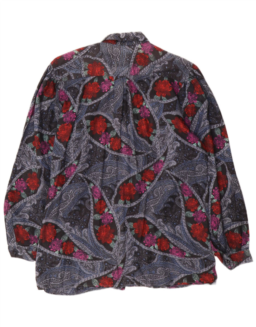 VINTAGE Dameskjorte UK 16 Large Multicolored Floral