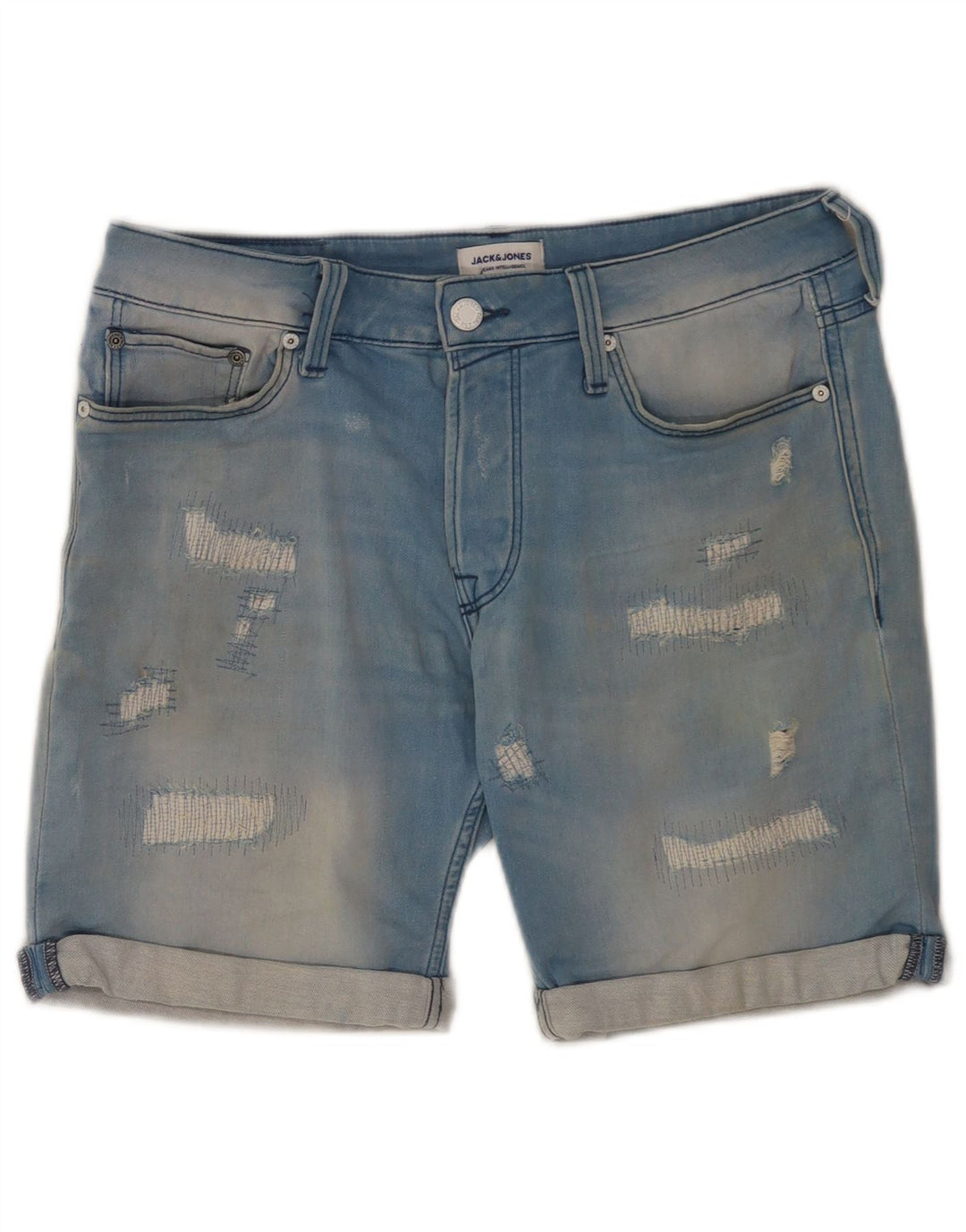 Jack & Jones Herre nødlidende denimshorts Små W29 blå bomuld