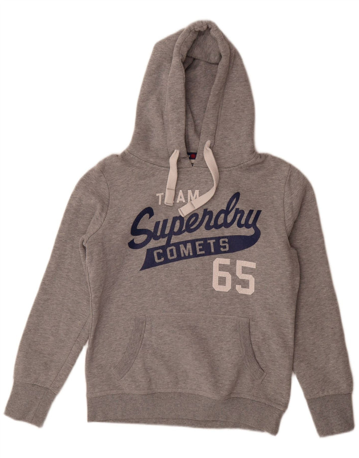Superdry Grafisk hættetrøje til mænd mellemgrå flækket bomuld