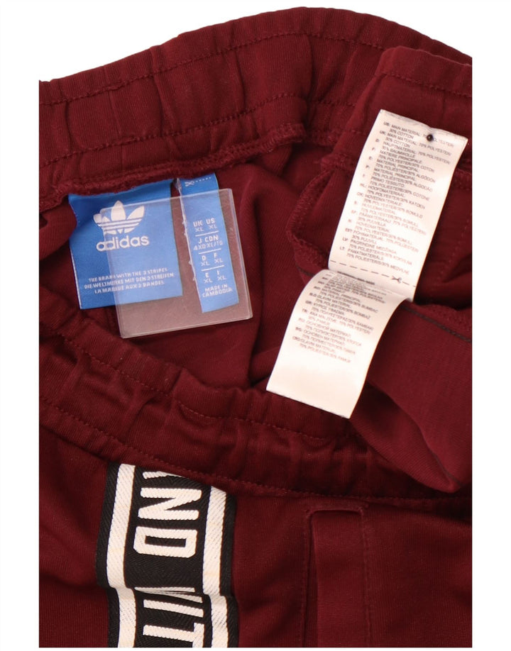 ADIDAS Grafisk træningsdragt bukser til mænd XL Burgundy Colourblock Polyester
