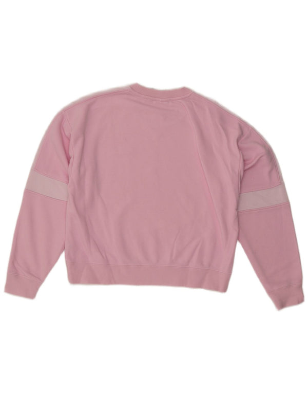ADIDAS Oversized Sweatshirt Jumper UK 8 Small Pink Colourblock
