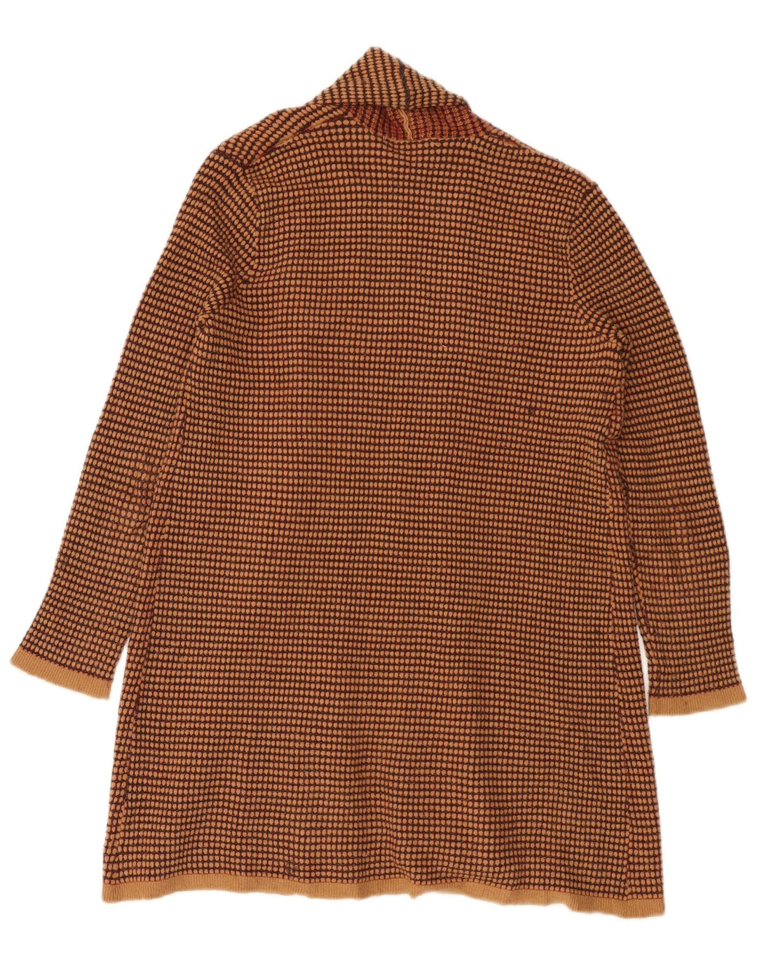 Zara Womens Open Cardigan Sweater UK 16 Stor Brun Stribet
