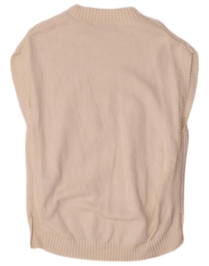 Marks & Spencer Herrevest Tank Top Medium Off White Argyle/Diamond Bomuld