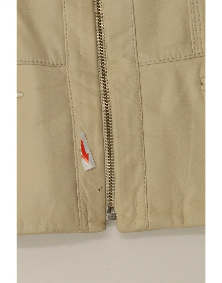 Vintage læderjakke til kvinder IT 42 Medium Beige Læder
