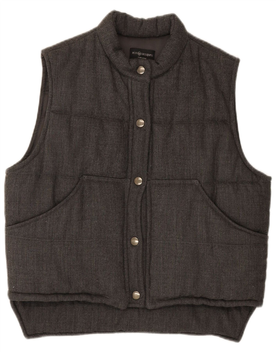 COCCAPANI Womens Loose Fit Padded Gilet UK 10 Small Grey Polyester