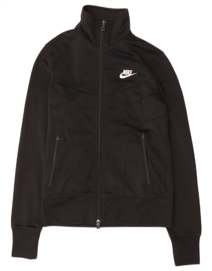 Nike træningsdragt topjakke til kvinder UK 8/10 Lille sort polyester