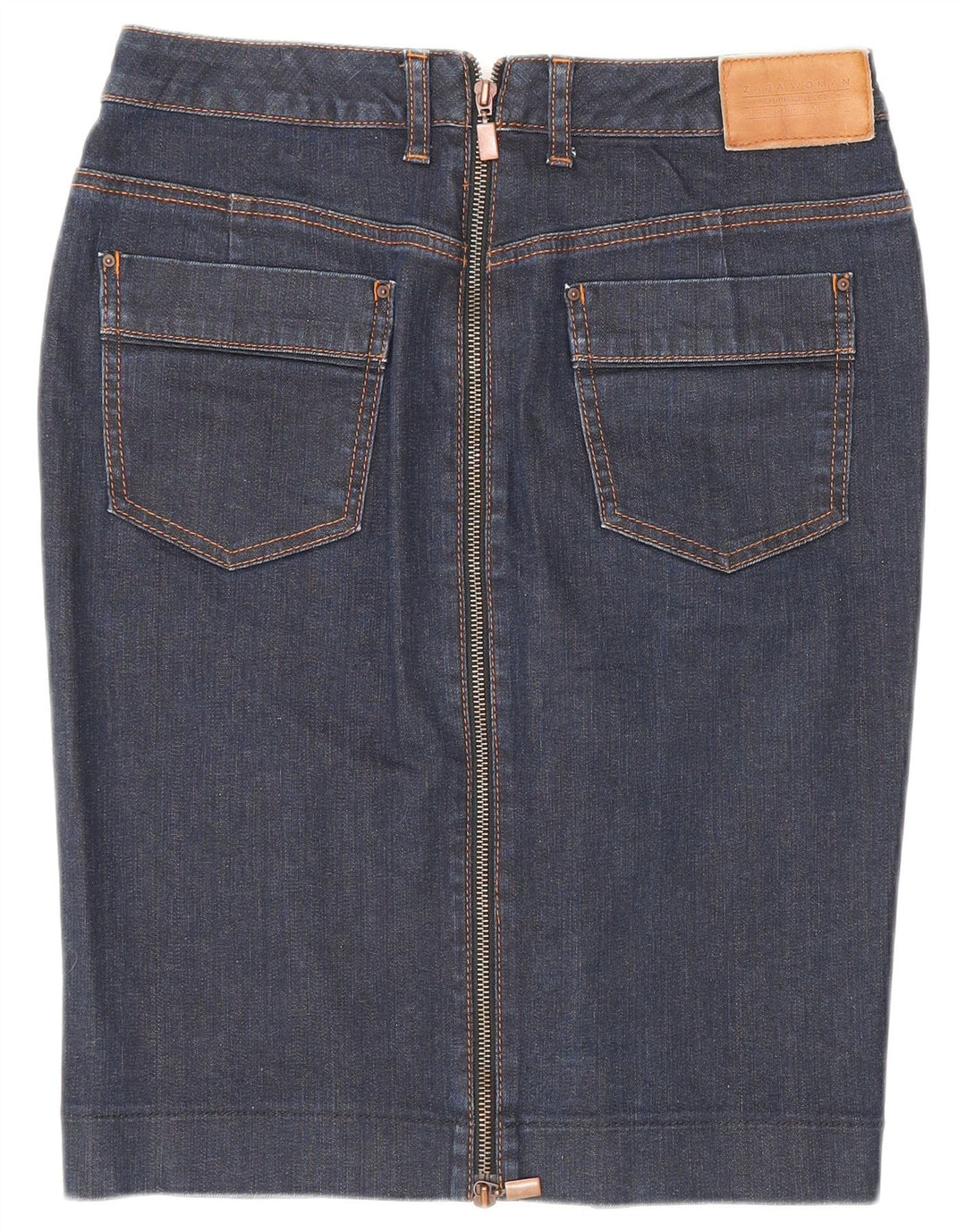 Zara Dame Denim Nederdel EU 40 Medium W30 Navy Blue