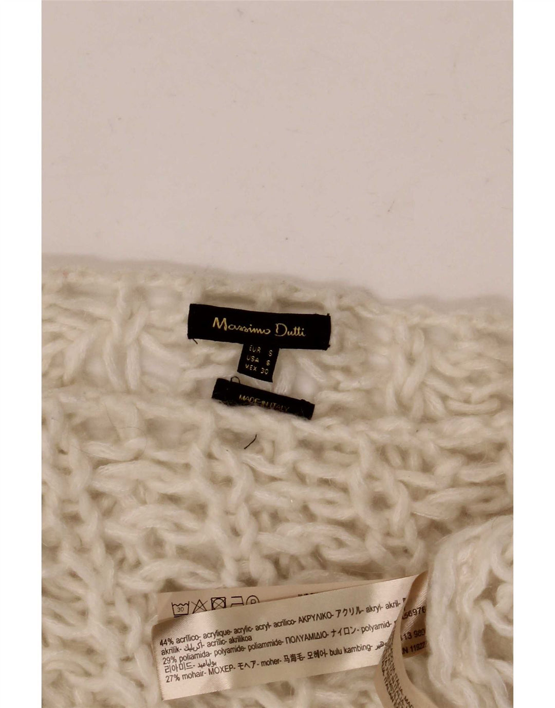 Massimo Dutti Dame Boat Neck Jumper Sweater UK 10 Small Off White