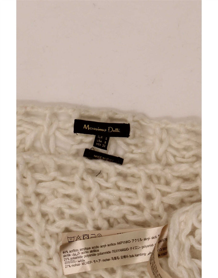 Massimo Dutti Dame Boat Neck Jumper Sweater UK 10 Small Off White