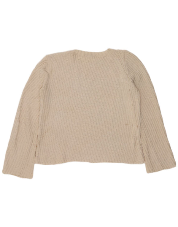 Zara Dame Boat Neck Jumper Sweater UK 16 Large Off White