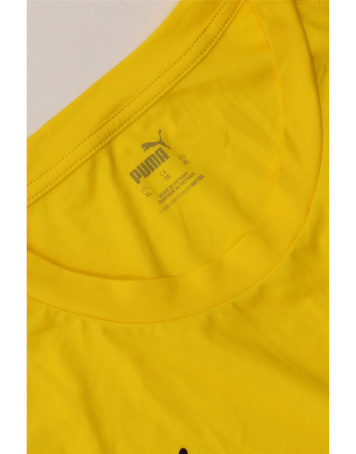 Puma Herre BVB Dortmund Grafisk T-Shirt Top XL Gul