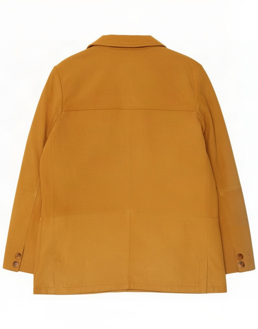 Vintage Dame 3-knaps Læderjakke IT 46 Large Beige