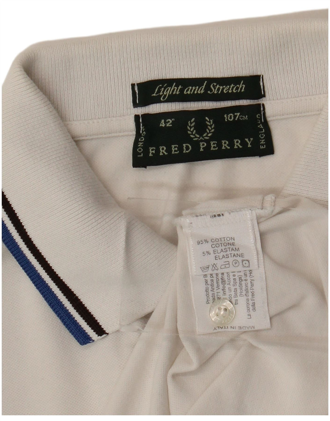 Fred Perry Langærmet herre poloshirt Medium hvid bomuld