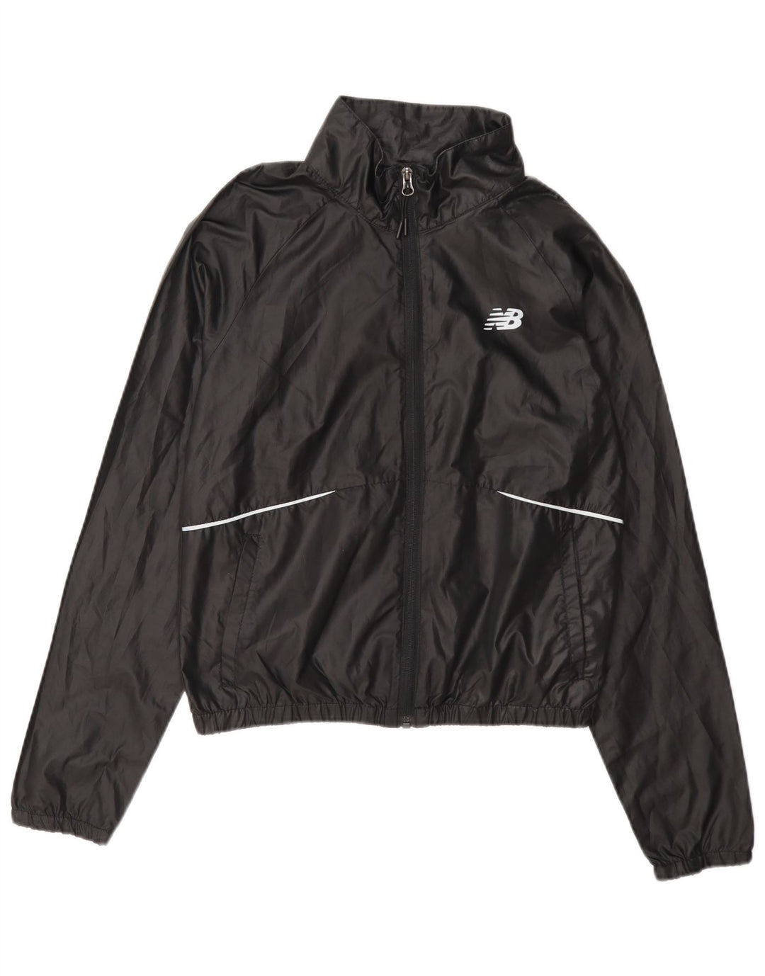 New Balance Dame grafisk træningsdragt topjakke UK 8 Lille sort polyester