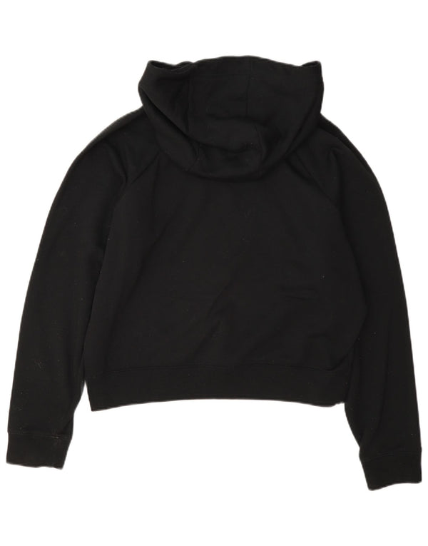 Nike Dame Oversized Graphic Crop Hoodie Jumper UK 10 Small Black Bomuld