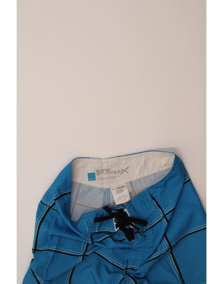 BILLABONG Mens Swimming Shorts Small  Blue Check Polyester Vintage Billabong and Second-Hand Billabong from Messina Hembry 