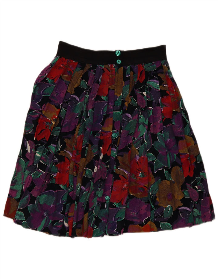 Vintage Kvinders Flared Skirt W30 Medium Multicolored Floral