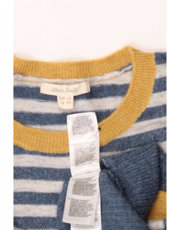 White Stuff Dame sweater med rund hals DK 16 Stor blå stribet