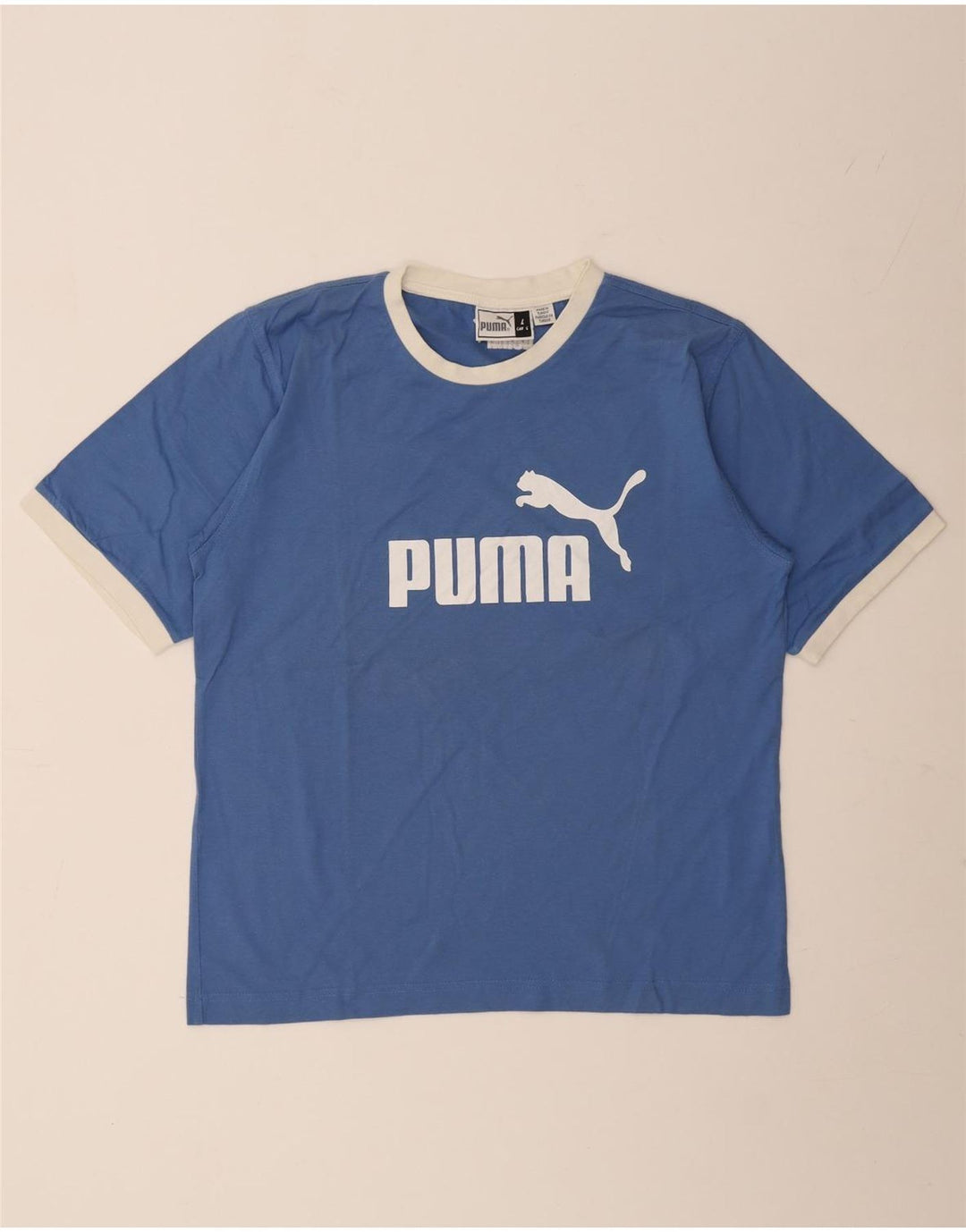 Puma Herre Grafisk T-Shirt Top Stor Blå Bomuld