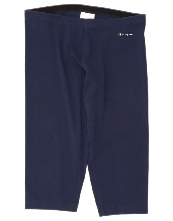 Champion Dame Capri Leggings UK 18 XL Navy Blue Bomuld