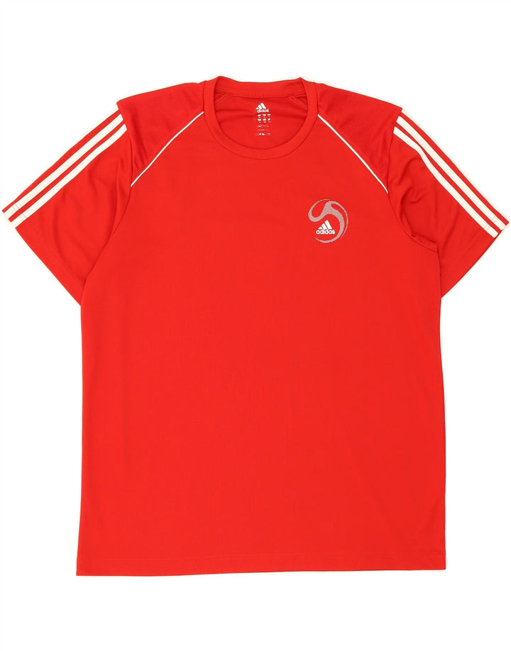 ADIDAS Mens Graphic T-Shirt Top XL Red Vintage Adidas and Second-Hand Adidas from Messina Hembry 