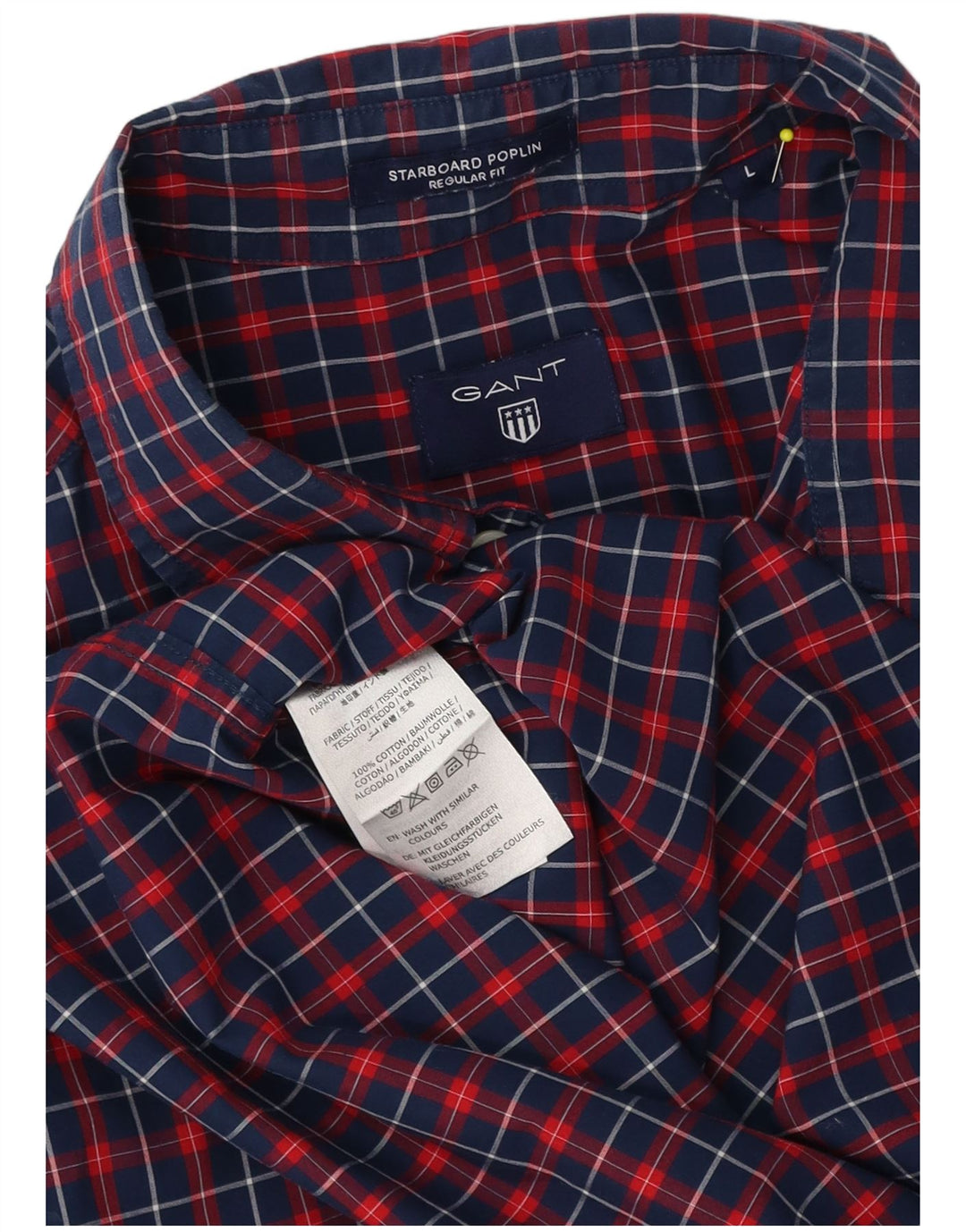 Gant herre styrbord poplin kortærmet skjorte stor marineblå ternet