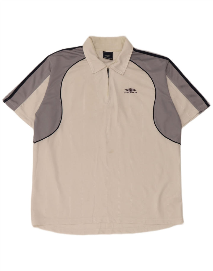 Umbro Herre Polo Shirt XL Hvid Colourblock Polyester