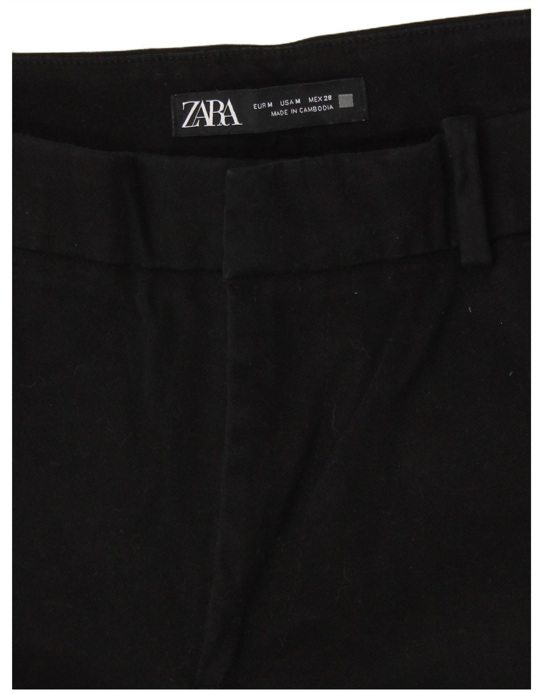 Zara Straight Cropped Bukser Medium W28 L26 Sort Bomuld