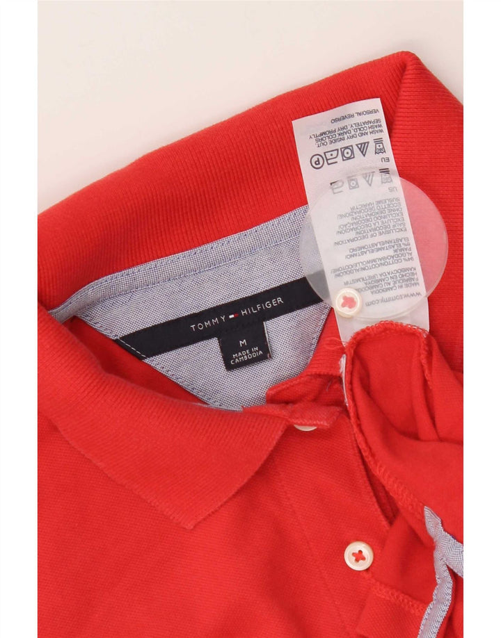 Tommy Hilfiger Dame Polo Shirt UK 12 Medium Rød Bomuld