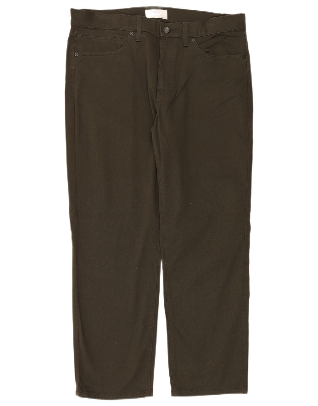 Marks & Spencer Straight Jeans til mænd W36 L29 Khaki Bomuld