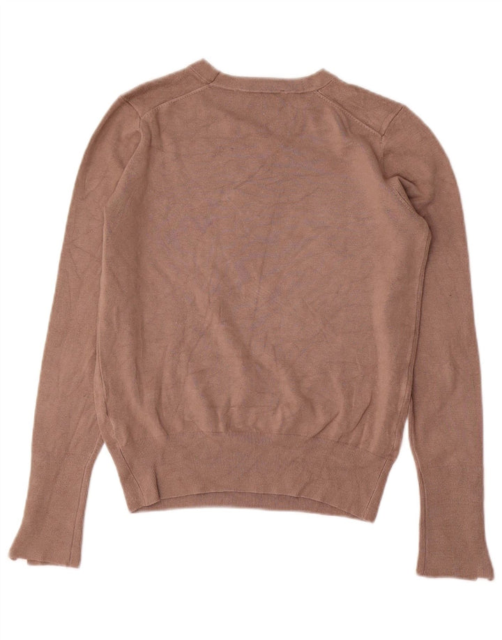 Zara sweater med rund hals til kvinder UK 12 Medium brun viskose
