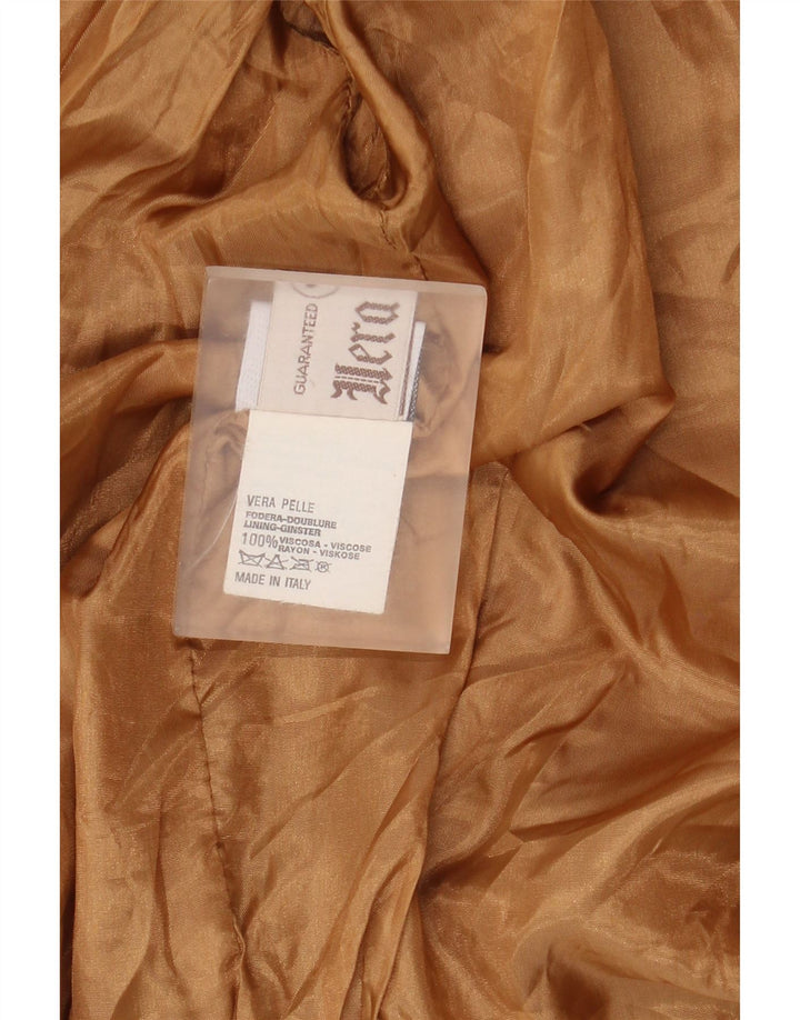 Vintage herre læder ruskindsjakke IT 56 3XL brunt læder