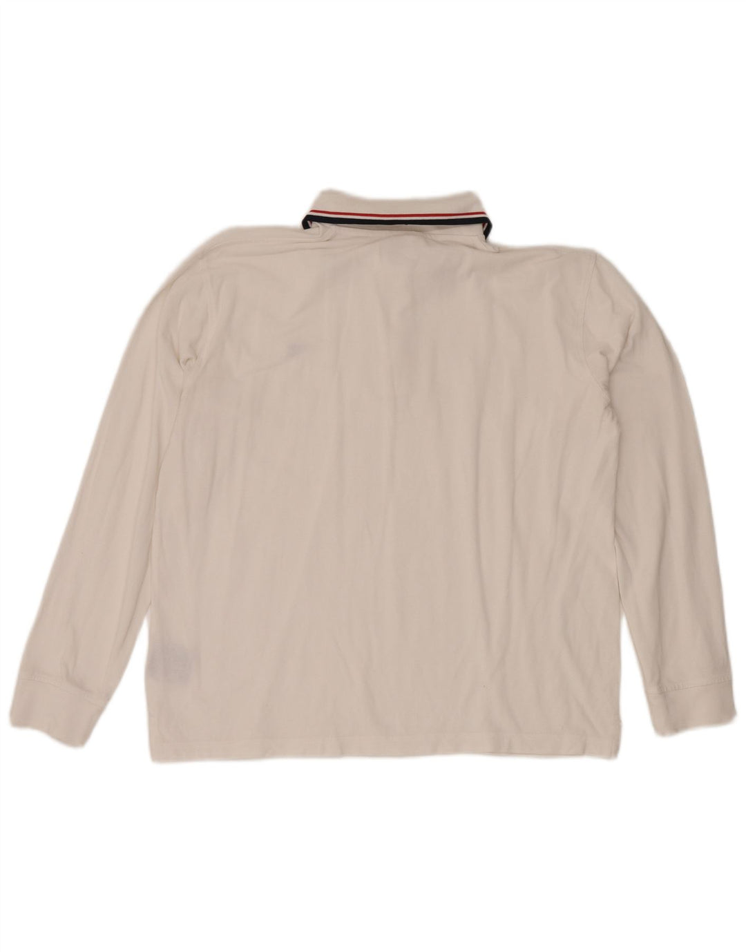 DIADORA Mens Long Sleeve Polo Shirt Large White Cotton