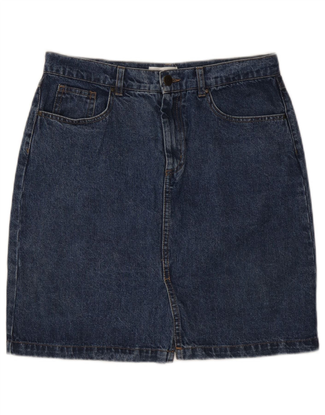WAREHOUSE Dame Denim Nederdel UK 10 Small W27 Navy Blue Bomuld