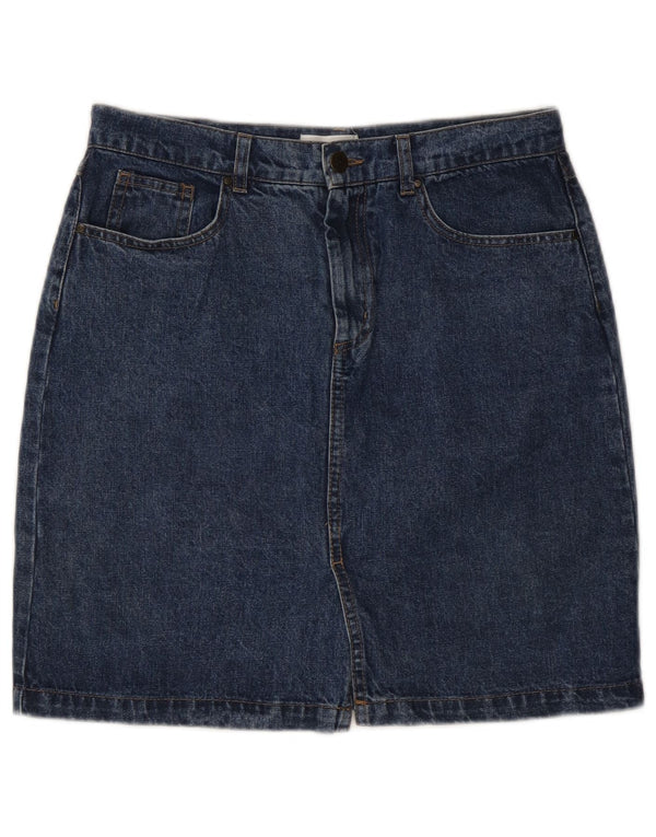 WAREHOUSE Dame Denim Nederdel UK 10 Small W27 Navy Blue Bomuld
