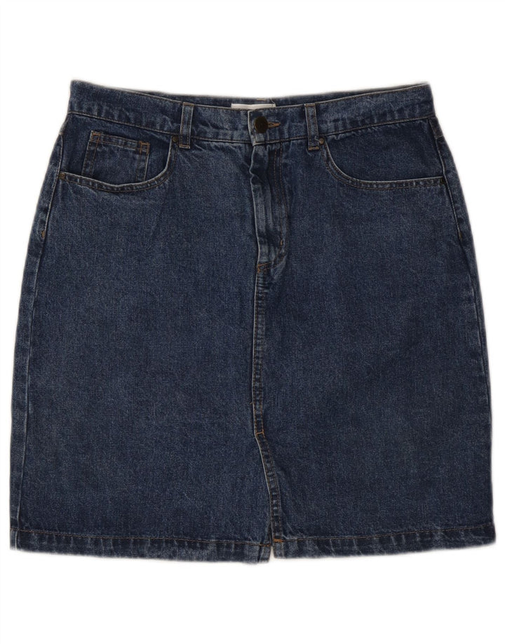 WAREHOUSE Dame Denim Nederdel UK 10 Small W27 Navy Blue Bomuld