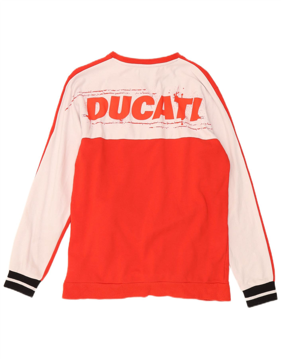 DUCATI Boys Graphic Sweatshirt Jumper 15-16 Years 2XL Red Colourblock