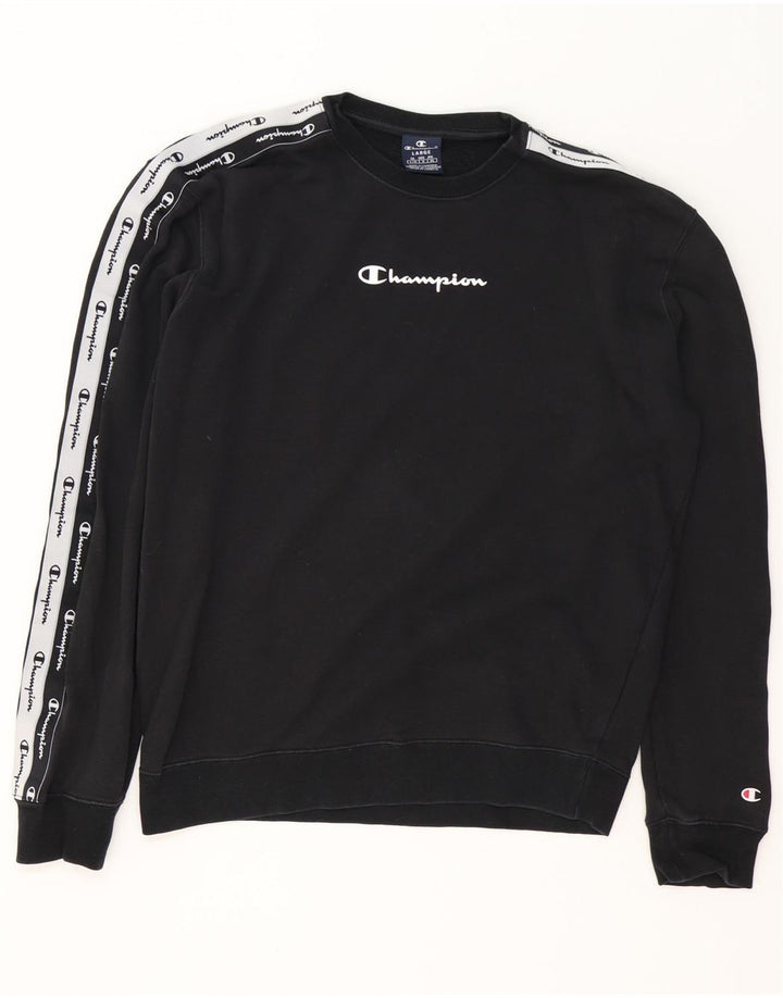 CHAMPION Grafisk sweatshirt til mænd Stor Sort Colourblock Bomuld