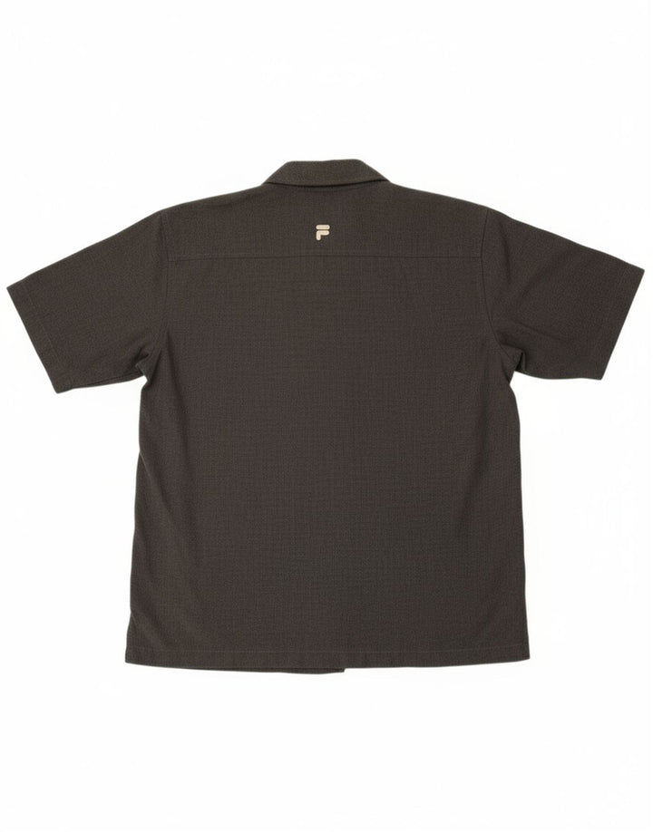 FILA Mens Short Sleeve Shirt Large Grey Polyester