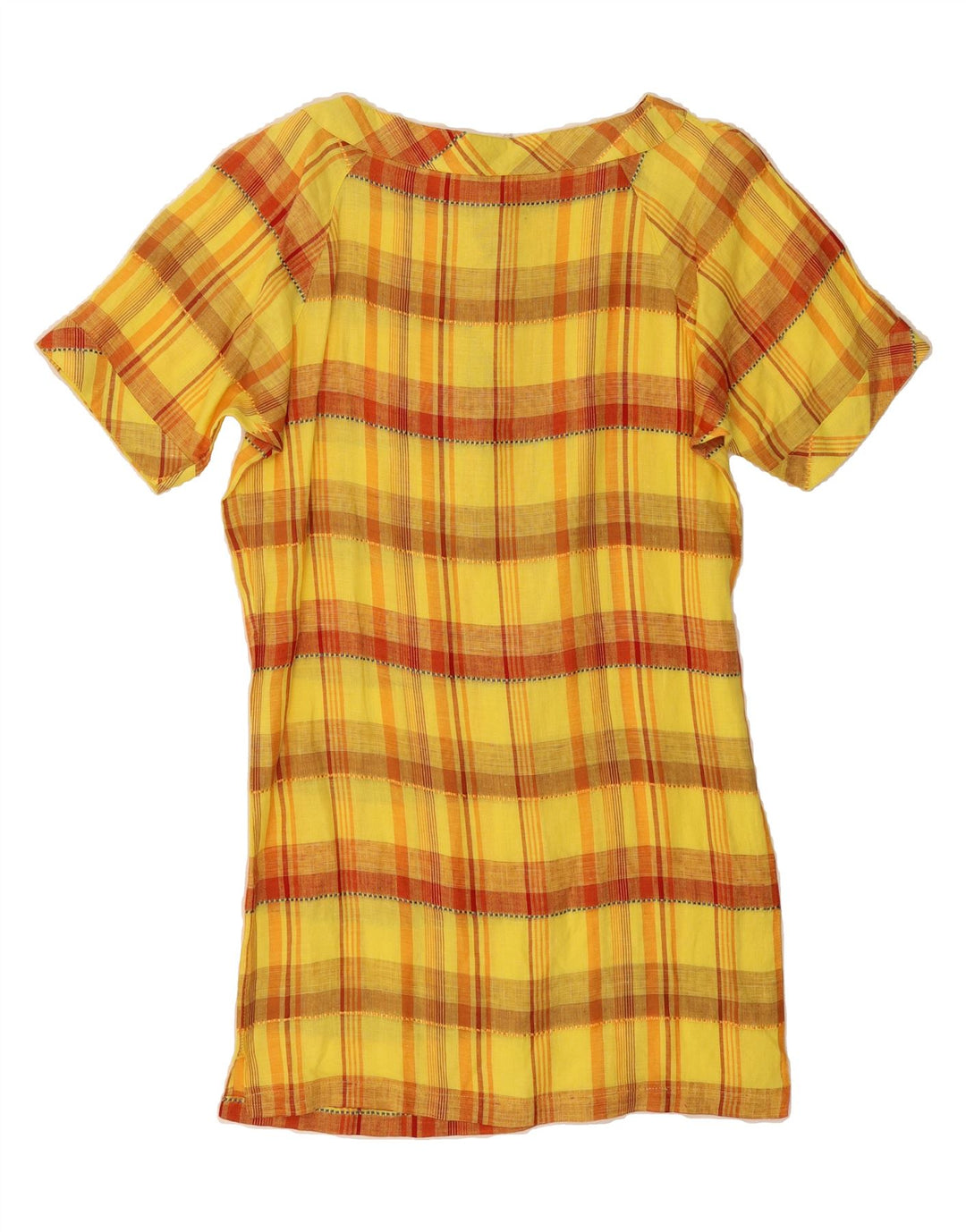VINTAGE Womens Shift Dress UK 16 Large Yellow Check Vintage Vintage and Second-Hand Vintage from Messina Hembry 