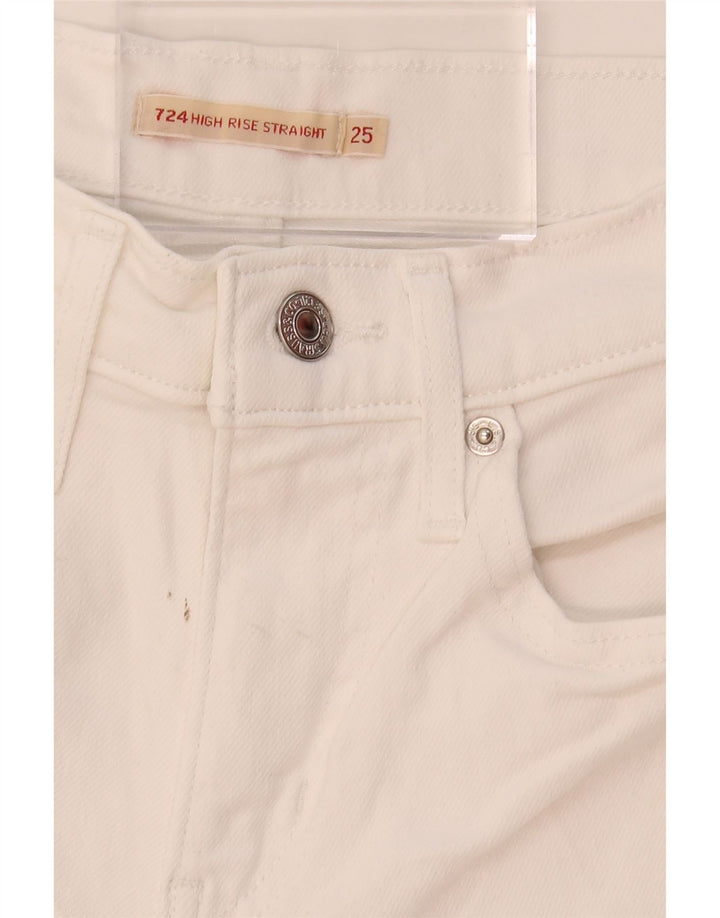 LEVI'S Womens 724 High Rise Straight Jeans W25 L28 White Vintage Levi's and Second-Hand Levi's from Messina Hembry 