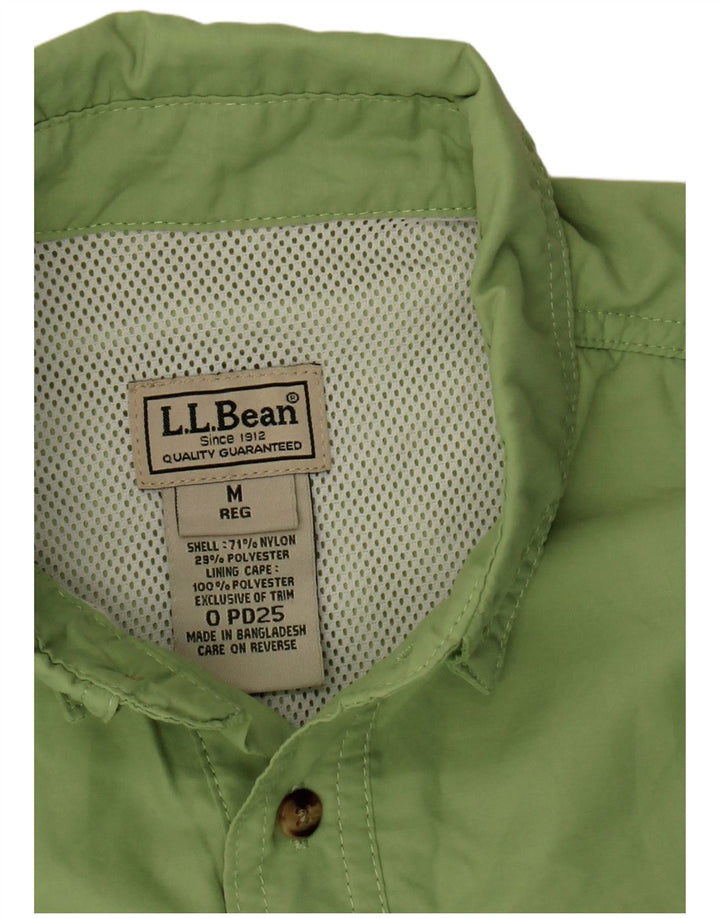 L.L.BEAN kortærmet herreskjorte mellemgrøn nylon