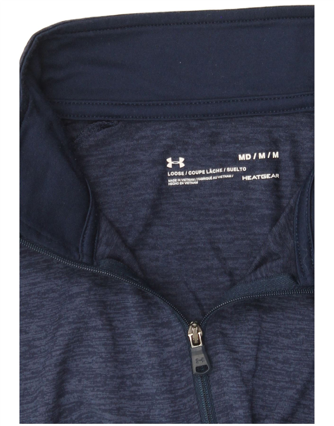 Under Armour Herre Heat Gear Pullover Træningsdragt Top Medium Navy Blue Flecked