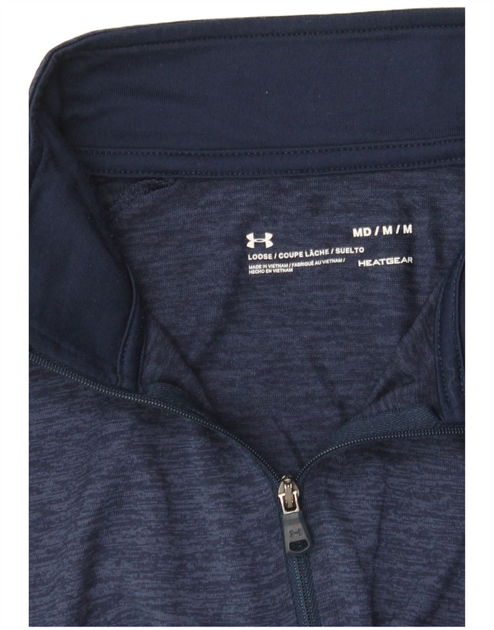 Under Armour Herre Heat Gear Pullover Træningsdragt Top Medium Navy Blue Flecked