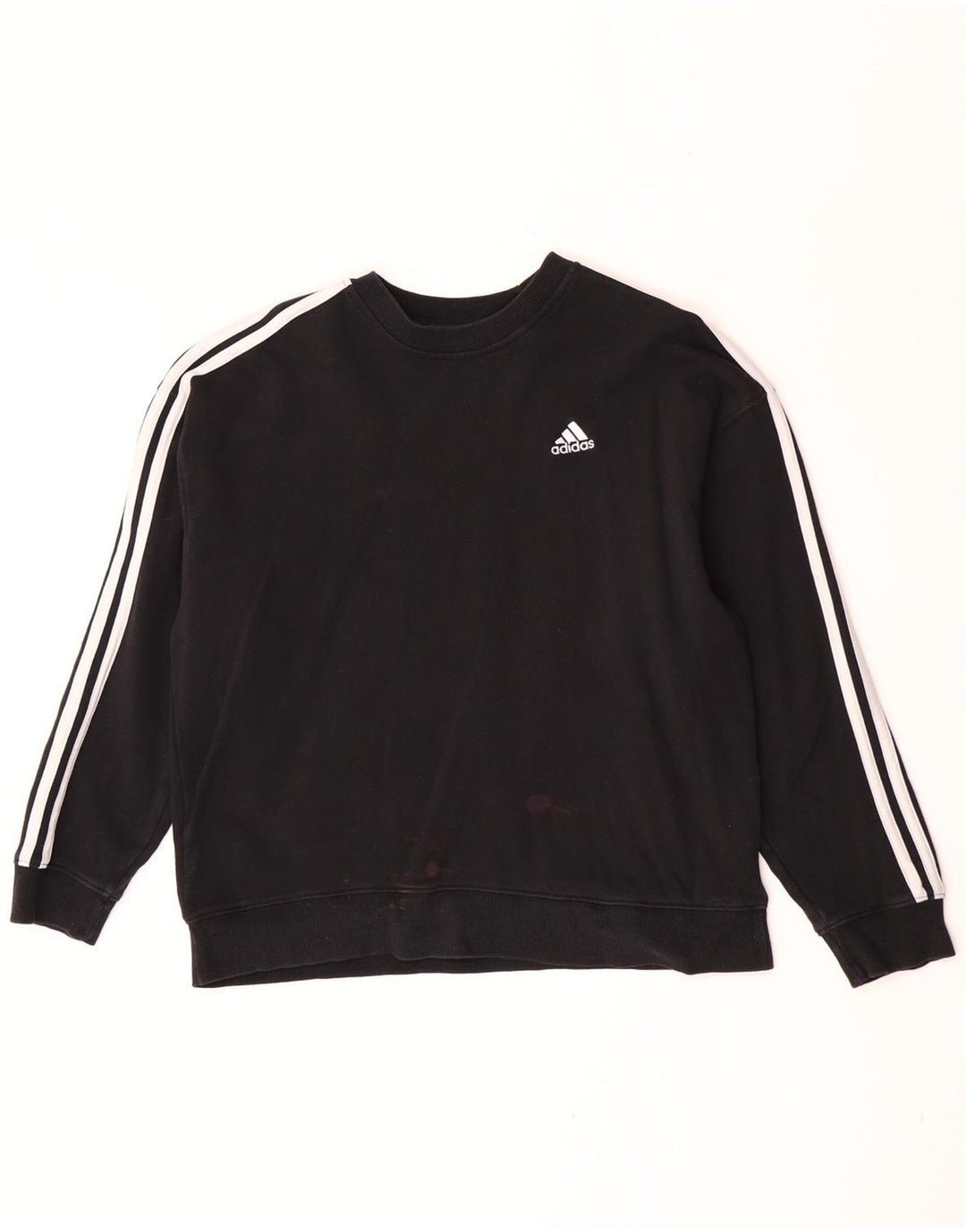 Adidas Dame Sweatshirt Jumper UK 12/14 Medium Sort Bomuld