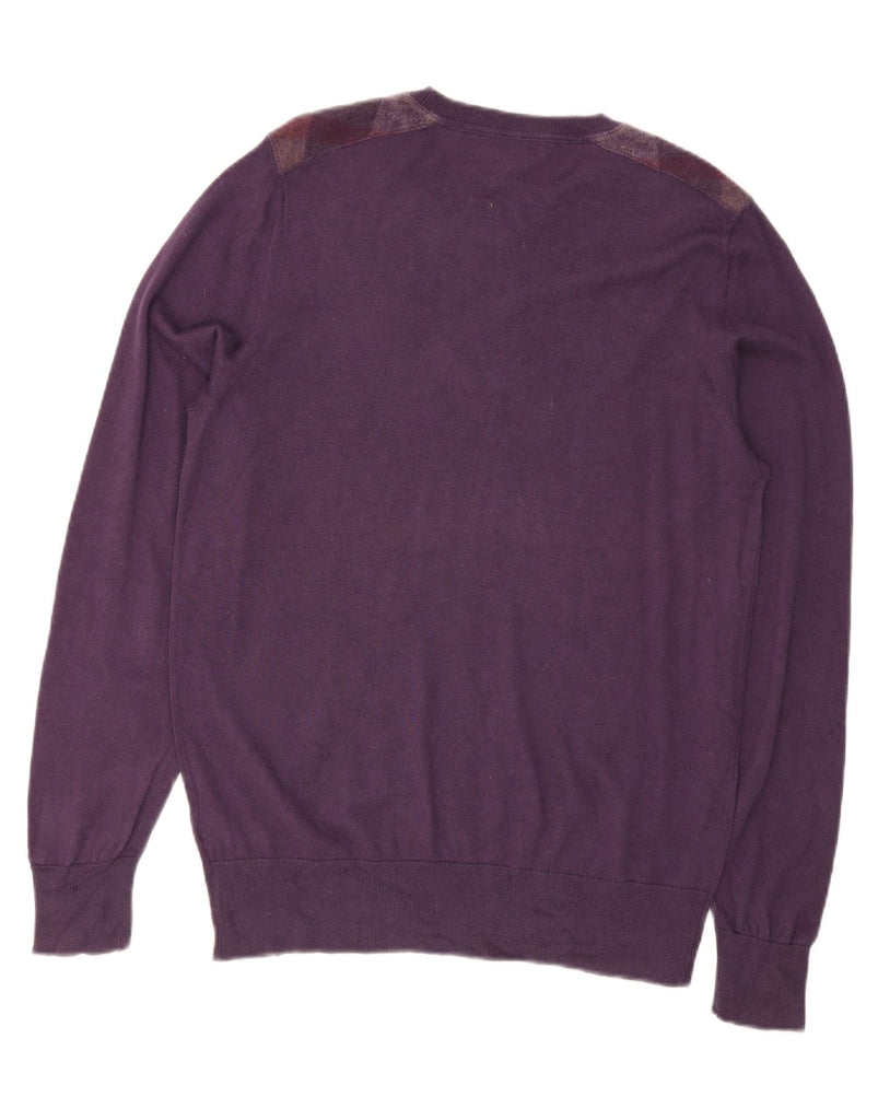 BURBERRY Mens BRIT Crew Neck Jumper Sweater XL Purple Cashmere Vintage Burberry and Second-Hand Burberry from Messina Hembry 