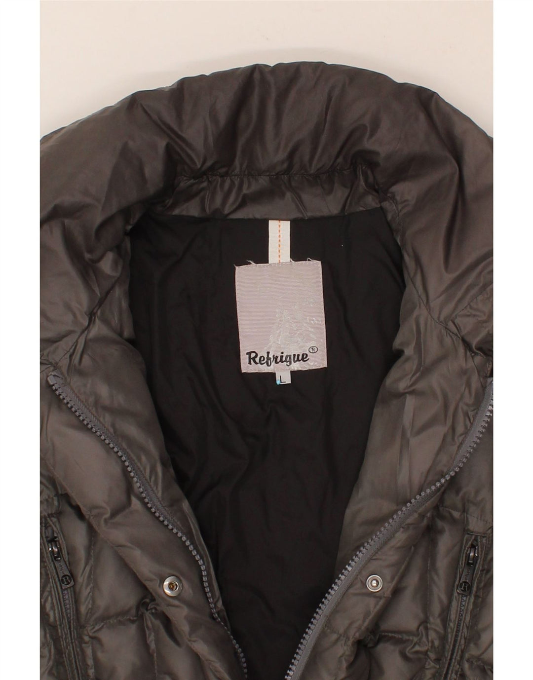 REFRIGUE Womens Padded Jacket UK 16 Large Grey Polyester Vintage Refrigue and Second-Hand Refrigue from Messina Hembry 